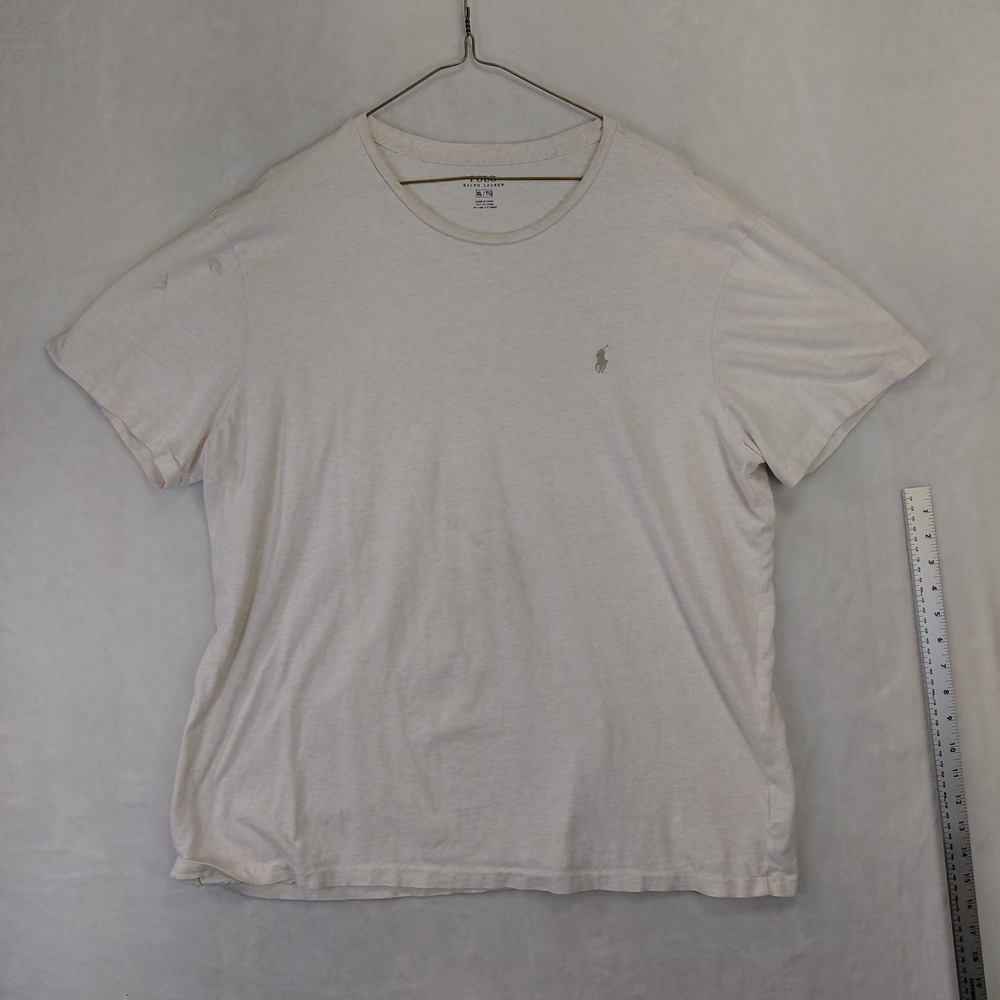 Polo Ralph Lauren Mens XL Cream Heathered Short Sleeve Pony Logo T-Shirt